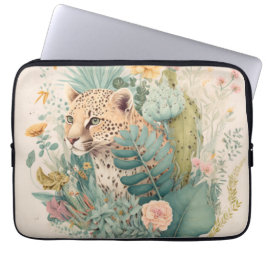 Housse Pour Ordinateur Portable Un léopard derrière la brousse