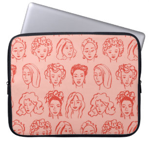 Housse Pour Ordinateur Portable Une Femme branchée face dessinée