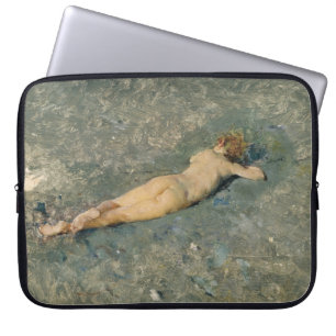 Housse Pour Ordinateur Portable Une femme bronzant sur la plage à Portici