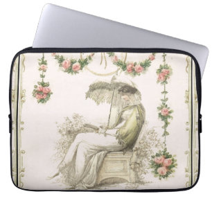 Housse Pour Ordinateur Portable Une femme lit Regency fashionplate