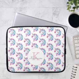 Housse Pour Ordinateur Portable Unicorn Cute Watercolor Motif Nom personnalisé