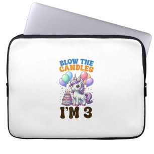 Housse Pour Ordinateur Portable Unicorn Enfants 3ème anniversaire fête garçon 3 an