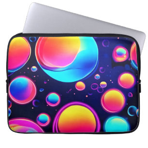 Housse Pour Ordinateur Portable Univers de bulles néon