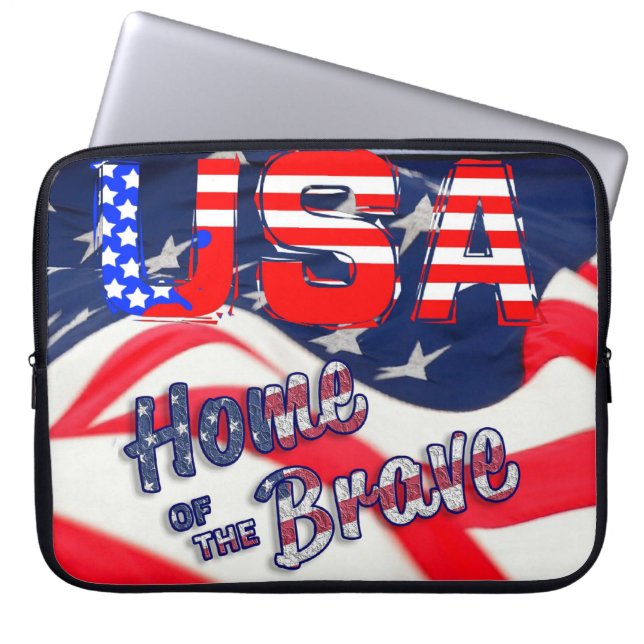 Housse Pour Ordinateur Portable USA Accueil du Brave (Devant)
