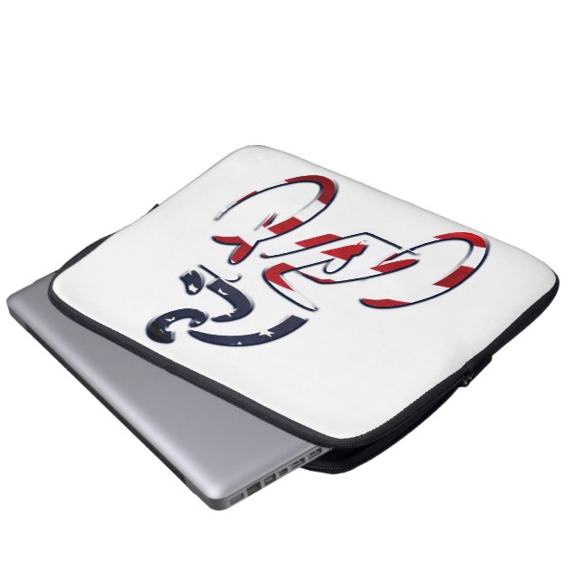 Housse Pour Ordinateur Portable USA Patriotic Biking CYCLING (Devant bas)