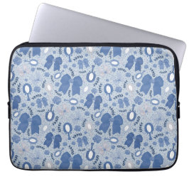 Housse Pour Ordinateur Portable Vaches et Roses bleus romantiques