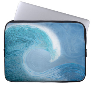 Housse Pour Ordinateur Portable Vague Bleue Artistique
