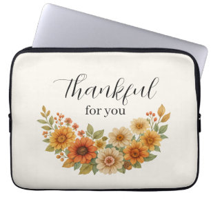 Housse Pour Ordinateur Portable Vague d'automne - Automne Floral Thanksgiving