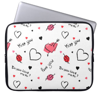 Housse Pour Ordinateur Portable Valentine's Hearts Arrow sans couture