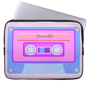 Housse Pour Ordinateur Portable Vaporwave esthétique Lumière violet 90s Mixtape