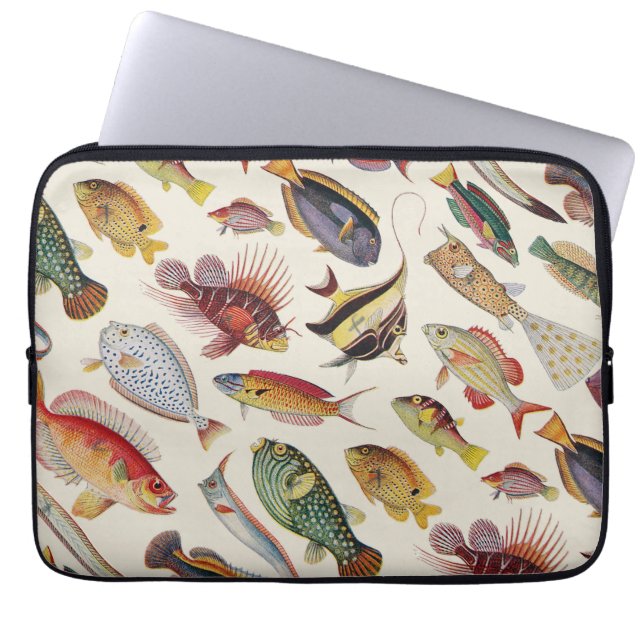 Housse Pour Ordinateur Portable Variétés de poissons (Devant)