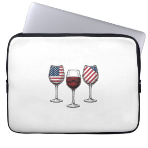Housse Pour Ordinateur Portable Verres à vin patriotiques dessin de t-shirt vector