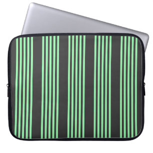 Housse Pour Ordinateur Portable Vert et charbon de bois cinq bandes motif