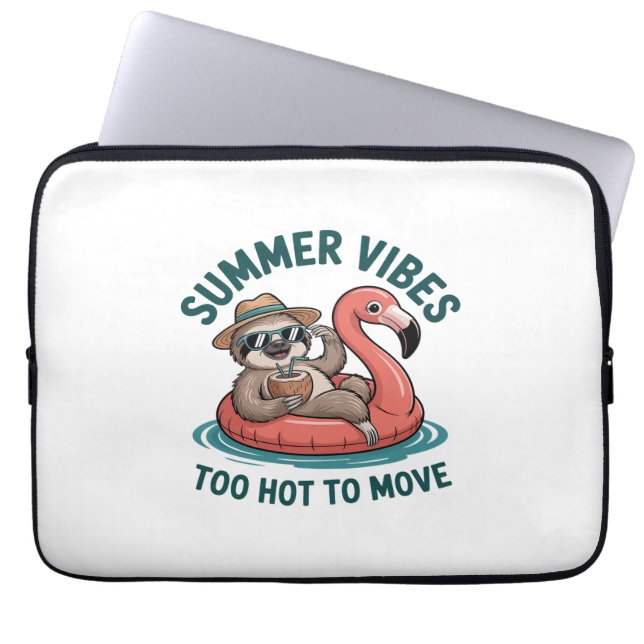 Housse Pour Ordinateur Portable Vibes d'été Sloth Funny Lazy Float (Devant)