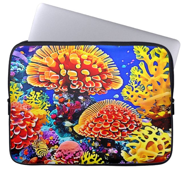 Housse Pour Ordinateur Portable Vibrant Coral Reef Sea Wonder Art (Devant)