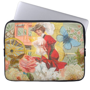 Housse Pour Ordinateur Portable Victorian Lady Woman Fun Carriage