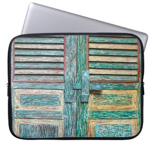 Housse Pour Ordinateur Portable vieille porte vintage en bois