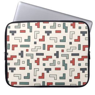 Housse Pour Ordinateur Portable Vieux jeu vidéo carré sans couture motif, arrière