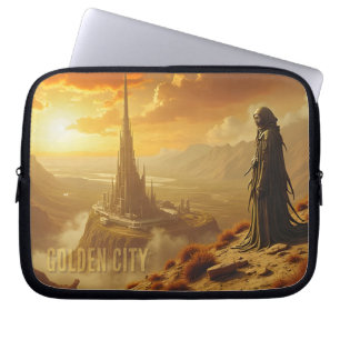 Housse Pour Ordinateur Portable Ville dorée Art Fantastique Sci-Fi Futuriste
