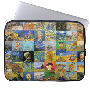 Housse Pour Ordinateur Portable Vincent van Gogh - chefs-d'oeuvre Mosaic Patchwork