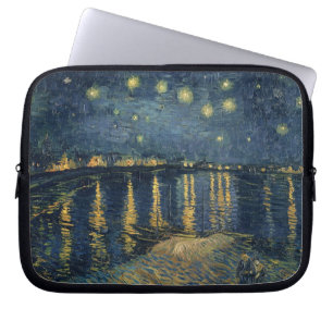Housse Pour Ordinateur Portable Vincent van Gogh Nuit étoilée sur le Rhône