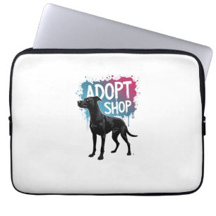 Housse Pour Ordinateur Portable Vintage Adoptez Ne Faites Pas D'Achats Chien Graff