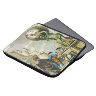 Housse Pour Ordinateur Portable Vintage Baroque Era Atlas Frontispione World Globe