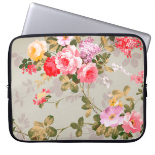 Housse Pour Ordinateur Portable Vintage élégant rose rose Roses Motif Portable Sle