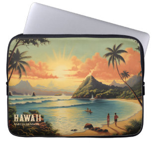 Housse Pour Ordinateur Portable Vintage Hawaii Tropical Beach Thème