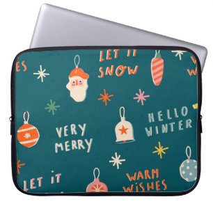 Housse Pour Ordinateur Portable Vintage Noël 2020 : Motif ornemental