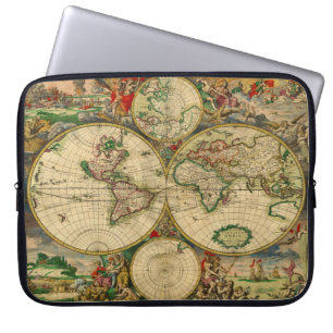 Housse Pour Ordinateur Portable Vintage old world maps antique maps