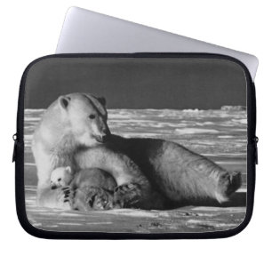 Housse Pour Ordinateur Portable Vintage USA Ours polaire mère Alaska 1970 iPad Sma