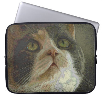 Housse Pour Ordinateur Portable Visage de chat de calicot