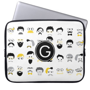 Housse Pour Ordinateur Portable Visages de hippie de moustache