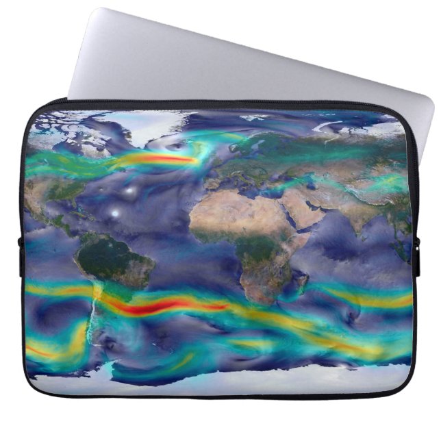Housse Pour Ordinateur Portable Visualisation Des Vents Mondiaux. (Devant)