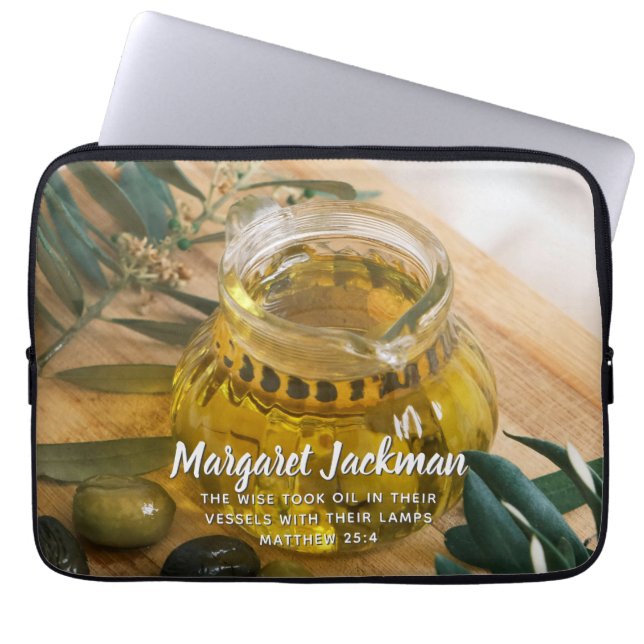 Housse Pour Ordinateur Portable Votre nom Bible Verset (Devant)