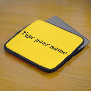 Housse Pour Ordinateur Portable Votre nom sur housse d'ordinateur portable jaune