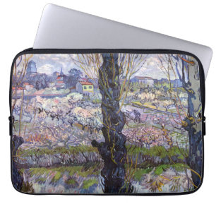 Housse Pour Ordinateur Portable Vue de Arles Jardin en fleurs de Van Gogh