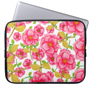 Housse Pour Ordinateur Portable Watercolor seamless pattern with flowers. Vintage