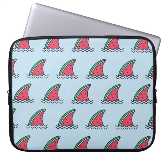 Housse Pour Ordinateur Portable Watermelon shark : design motif vague. (Devant)