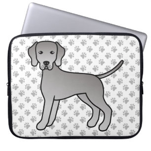 Housse Pour Ordinateur Portable Weimaraner Chien Cute Dessin Illustration Et Pâtes