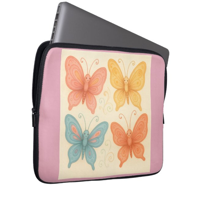 Housse Pour Ordinateur Portable Whimsical Butterflies  (Devant droit)