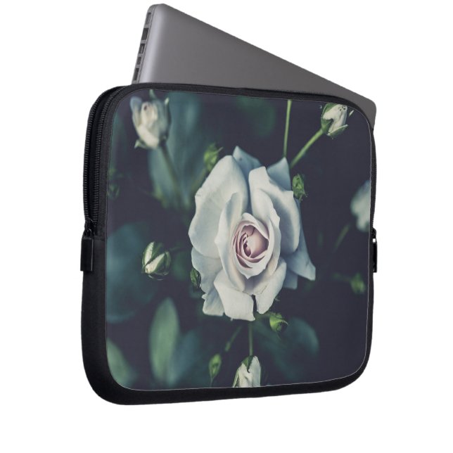 Housse Pour Ordinateur Portable white rose (2) (Devant droit)