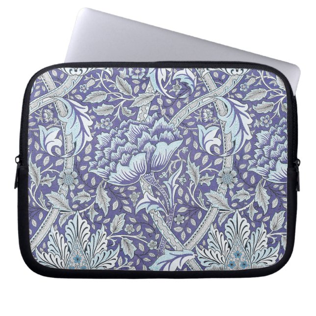 Housse Pour Ordinateur Portable William Morris Windrush fleurs bleues (Devant)