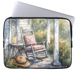 Housse Pour Ordinateur Portable Wisteria Porch Rocking Chair Scène