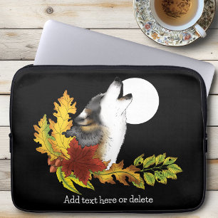 Housse Pour Ordinateur Portable Wolf Howling Moon