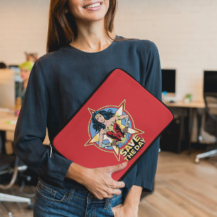 Housse Pour Ordinateur Portable WW84   Save the Day Wonder Woman Retro Comic Art