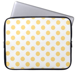 Housse Pour Ordinateur Portable Yellow polkadots