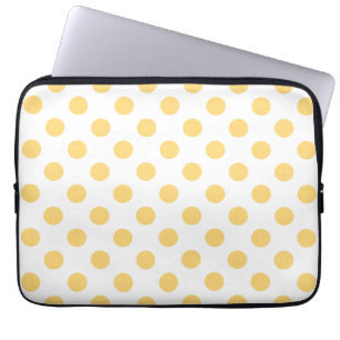 Housse Pour Ordinateur Portable Yellow polkadots