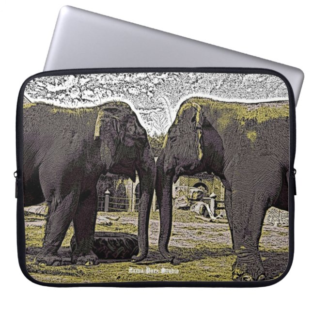 Housse Pour Ordinateur Portable Yeux éléphants (Devant)